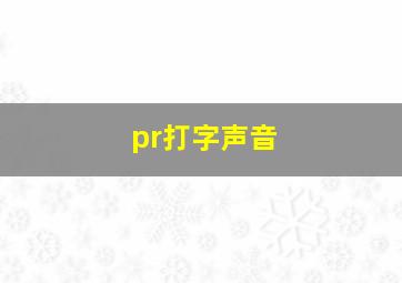 pr打字声音