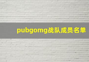 pubgomg战队成员名单