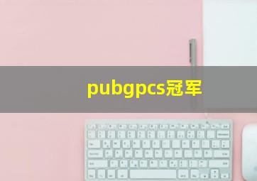 pubgpcs冠军