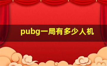 pubg一局有多少人机