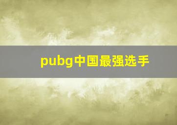 pubg中国最强选手