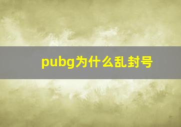 pubg为什么乱封号