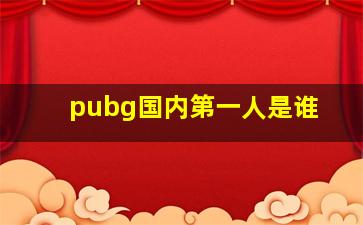 pubg国内第一人是谁