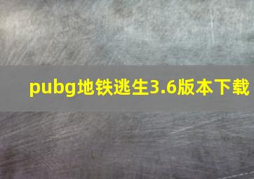 pubg地铁逃生3.6版本下载