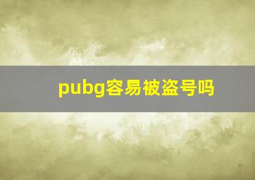 pubg容易被盗号吗