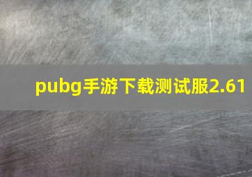 pubg手游下载测试服2.61