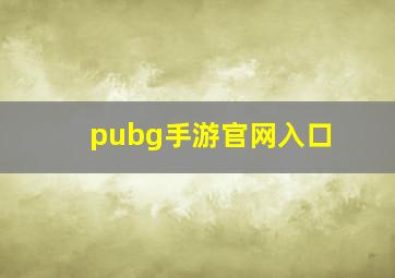 pubg手游官网入口