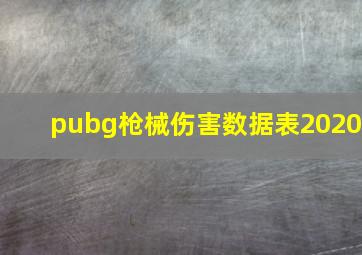 pubg枪械伤害数据表2020