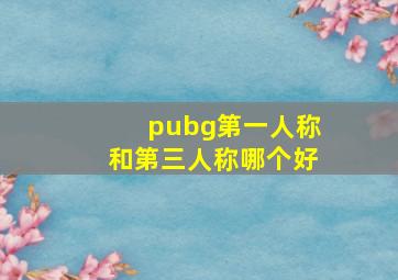 pubg第一人称和第三人称哪个好