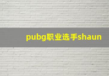 pubg职业选手shaun