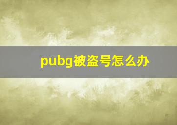 pubg被盗号怎么办