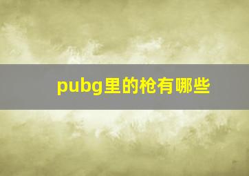 pubg里的枪有哪些