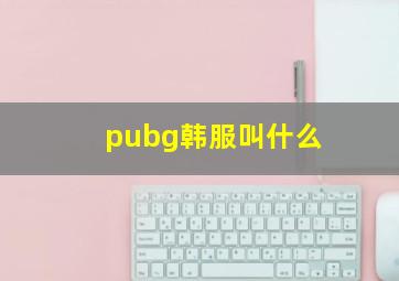 pubg韩服叫什么