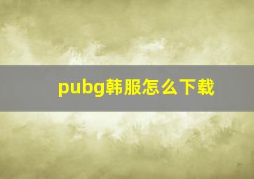 pubg韩服怎么下载