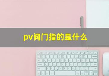 pv阀门指的是什么