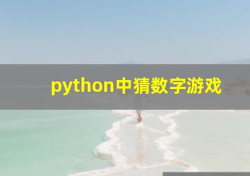 python中猜数字游戏