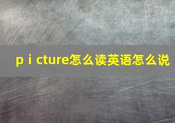 pⅰcture怎么读英语怎么说