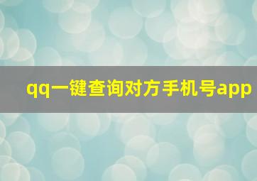 qq一键查询对方手机号app