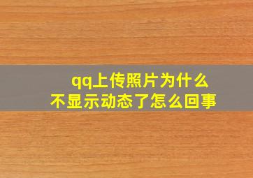 qq上传照片为什么不显示动态了怎么回事