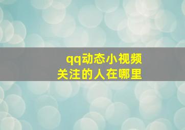 qq动态小视频关注的人在哪里