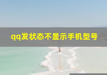 qq发状态不显示手机型号