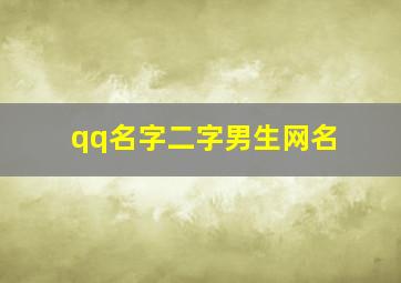 qq名字二字男生网名