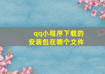 qq小程序下载的安装包在哪个文件