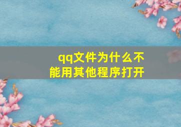 qq文件为什么不能用其他程序打开