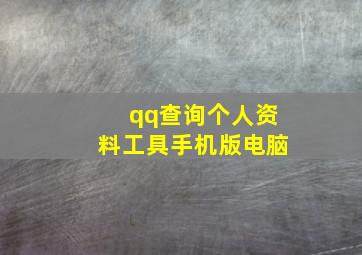 qq查询个人资料工具手机版电脑