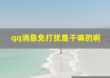 qq消息免打扰是干嘛的啊