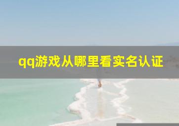 qq游戏从哪里看实名认证