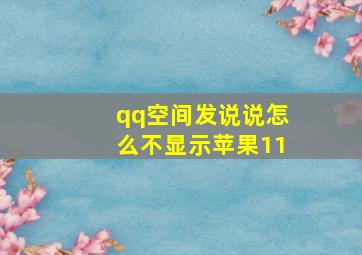 qq空间发说说怎么不显示苹果11