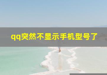 qq突然不显示手机型号了