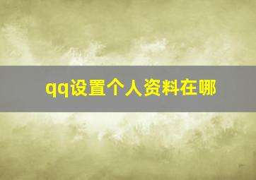 qq设置个人资料在哪