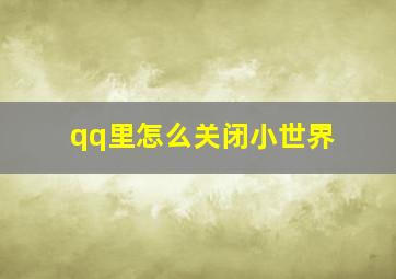 qq里怎么关闭小世界