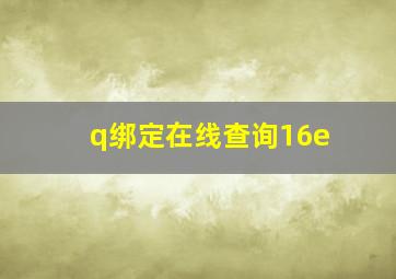 q绑定在线查询16e