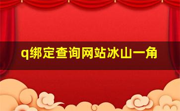 q绑定查询网站冰山一角