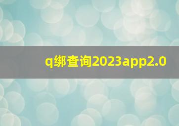 q绑查询2023app2.0