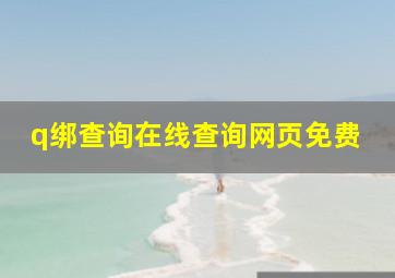 q绑查询在线查询网页免费