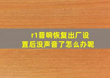 r1音响恢复出厂设置后没声音了怎么办呢