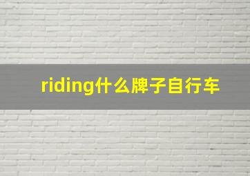 riding什么牌子自行车