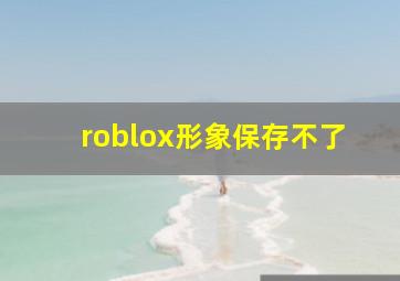 roblox形象保存不了