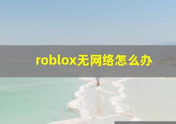 roblox无网络怎么办