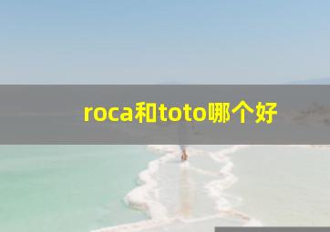 roca和toto哪个好