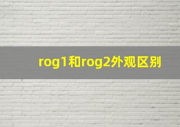 rog1和rog2外观区别