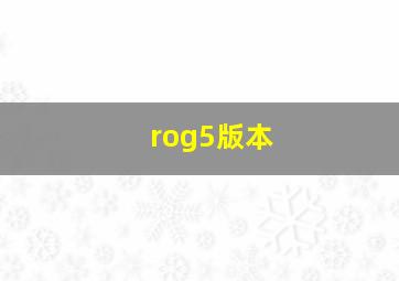 rog5版本