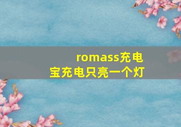 romass充电宝充电只亮一个灯