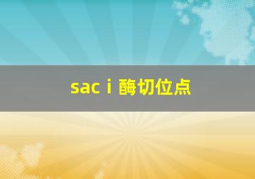 sacⅰ酶切位点