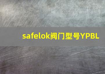 safelok阀门型号YPBL