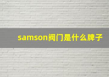 samson阀门是什么牌子